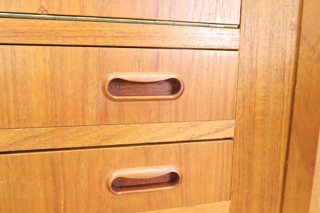 Teak highboard with doors and drawers, 1960s