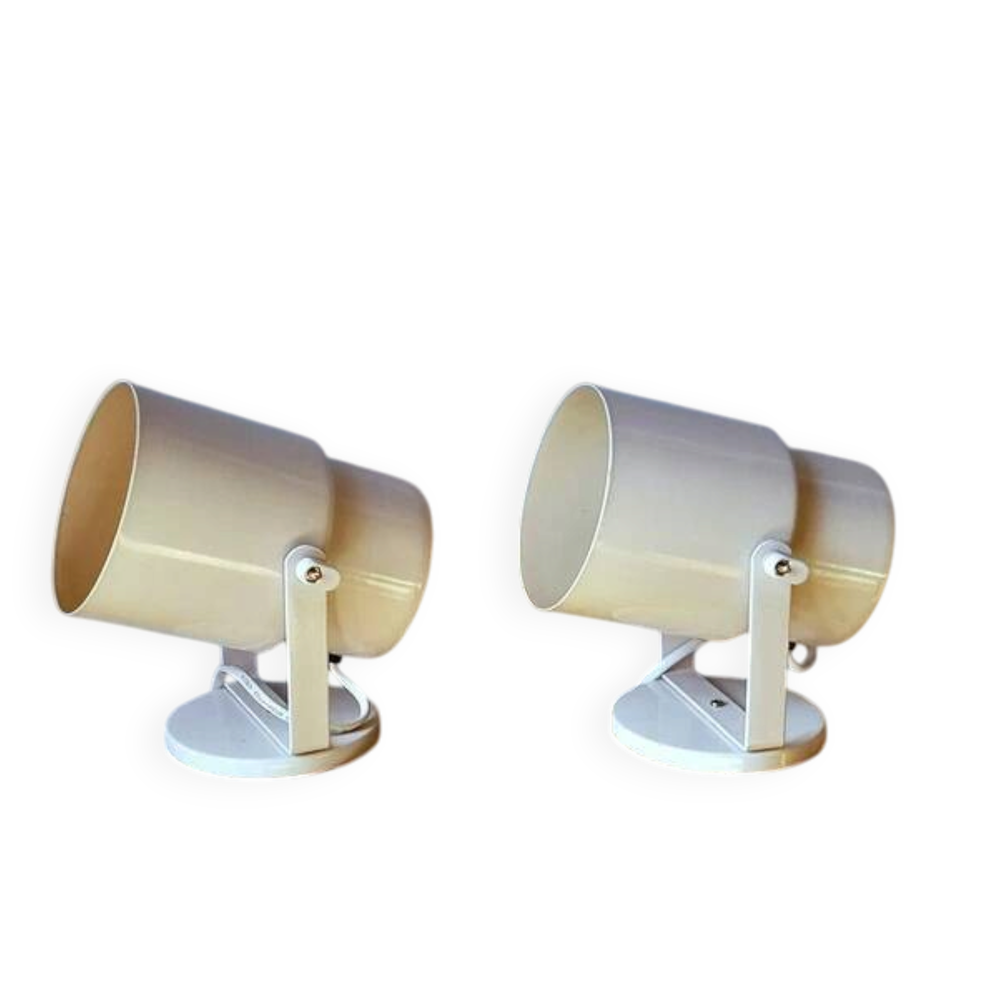 Pair of lacquered metal spotlights from the 1970s.