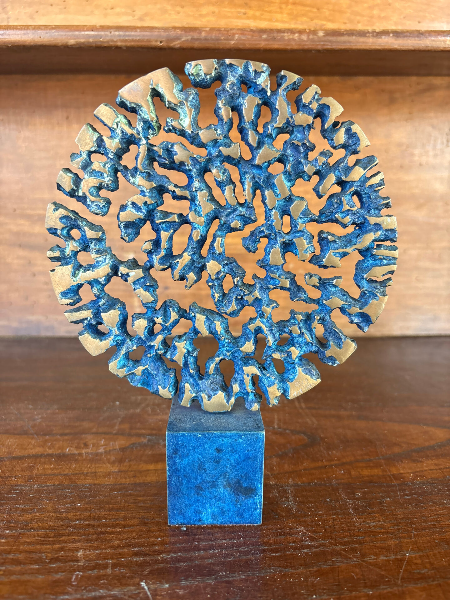 Sculpture Michel Rico “Soleil Bleu” (1997) – Signed bronze