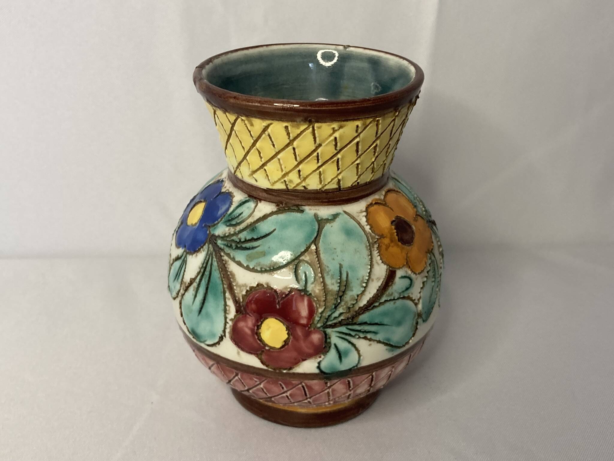 Vintage small earthenware vase Monaco circa 1960