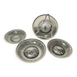 4 Baccarat plates in Greek key pattern 19th century