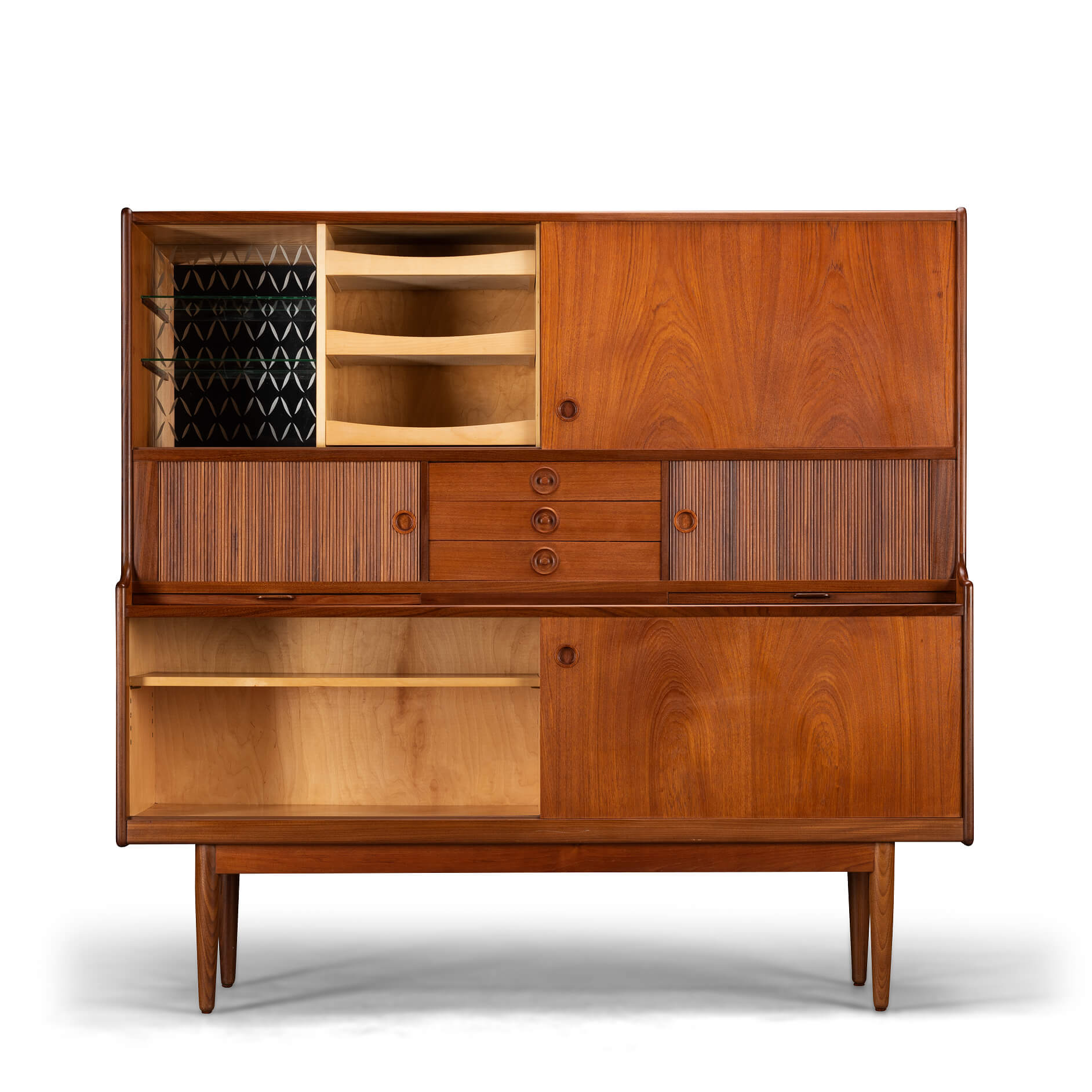 Teak High Sideboard by Johannes Andersen for J. Skaaning & Son, 1960s