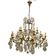 Large Florentine Tole Chandelier with Murano Glass Flowers, Italy, 195