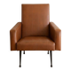 Vintage 1950s brown faux leather armchair