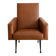 Vintage 1950s brown faux leather armchair