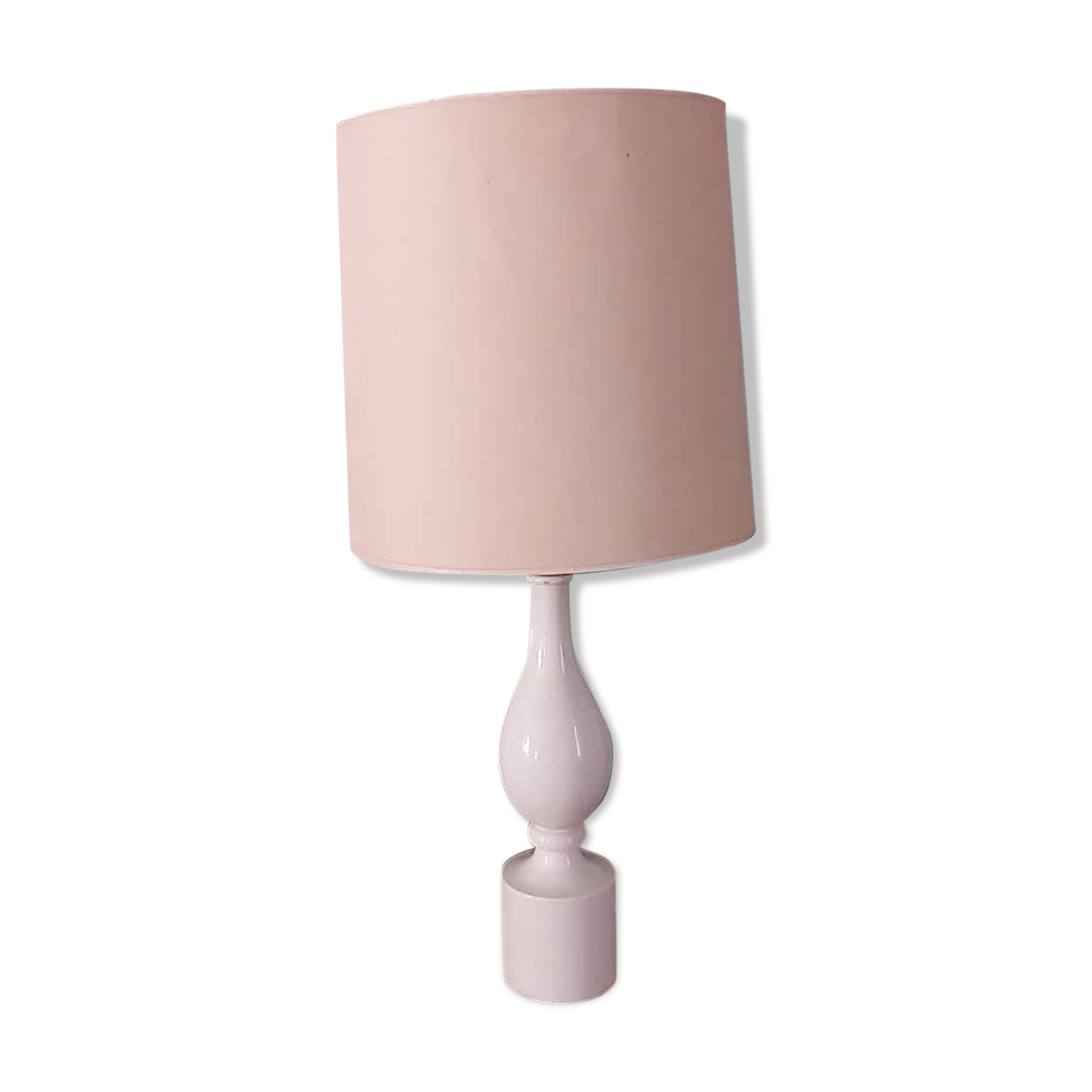 Philippe Capelle 70s white-antique dipped wooden lamp