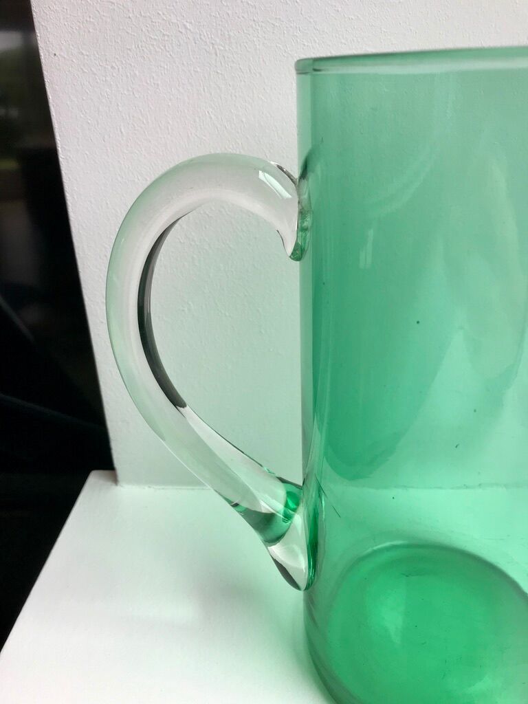 Green glass pitcher 70s