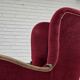 1960s, Danish relax chair, cherry-red furniture velour, oak wood.