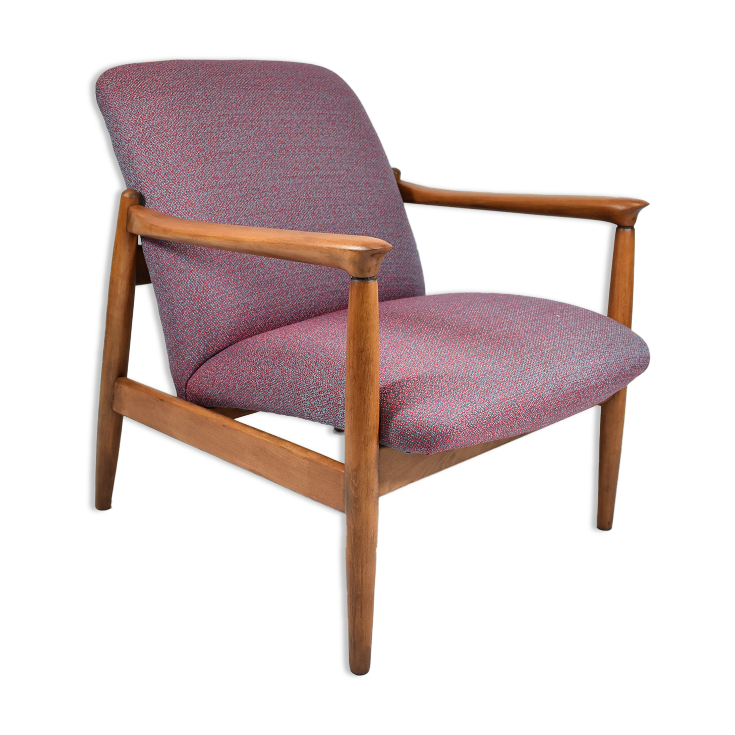 Original armchair GFM-64, 1960s, designer E. Homa, blue orange purple