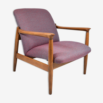 Fauteuil original GFM-64, années 1960, designer E. Homa, bleu orange violet