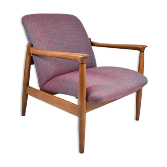 Fauteuil original GFM-64, années 1960, designer E. Homa, bleu orange violet