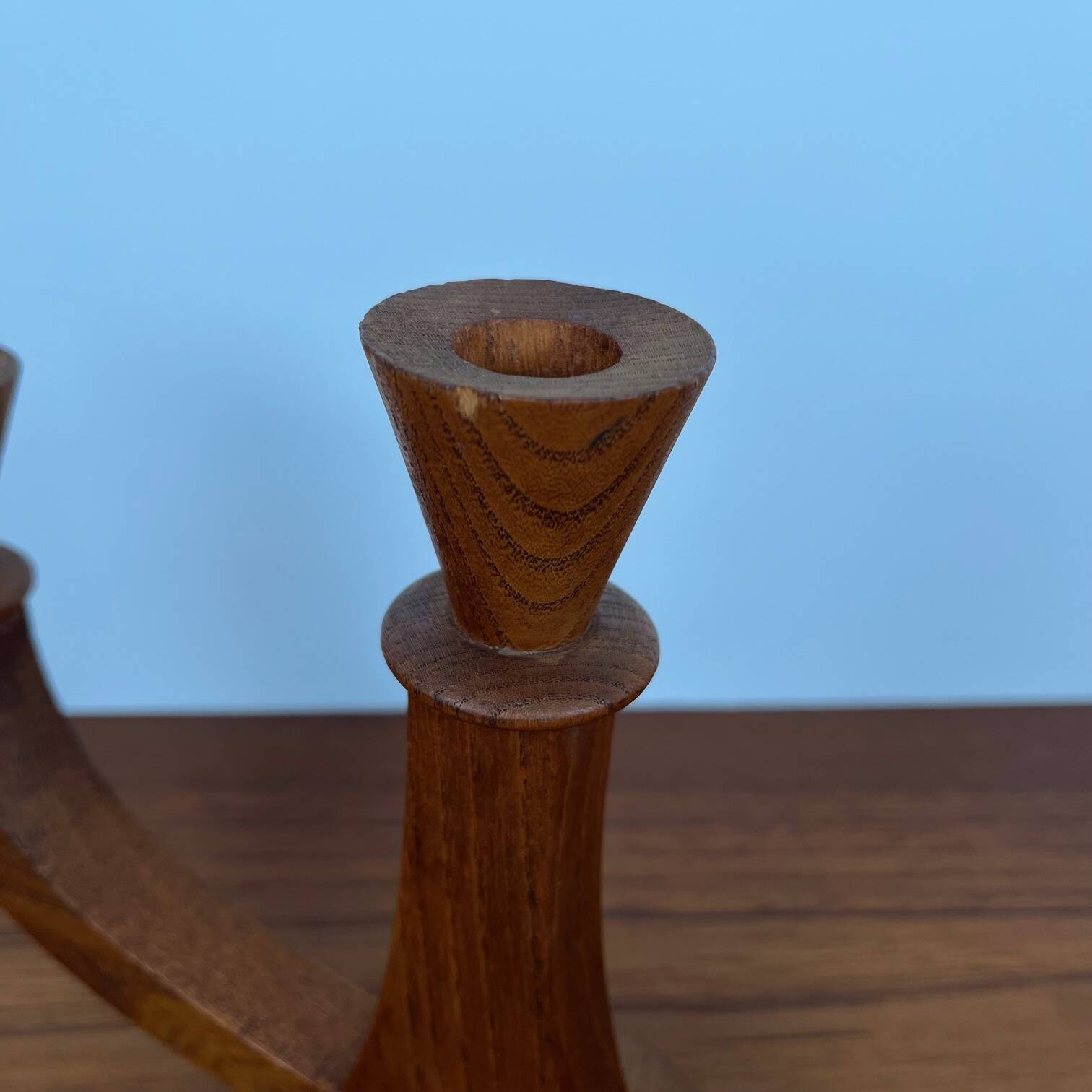 3-arm teak candle holder, 1960/70