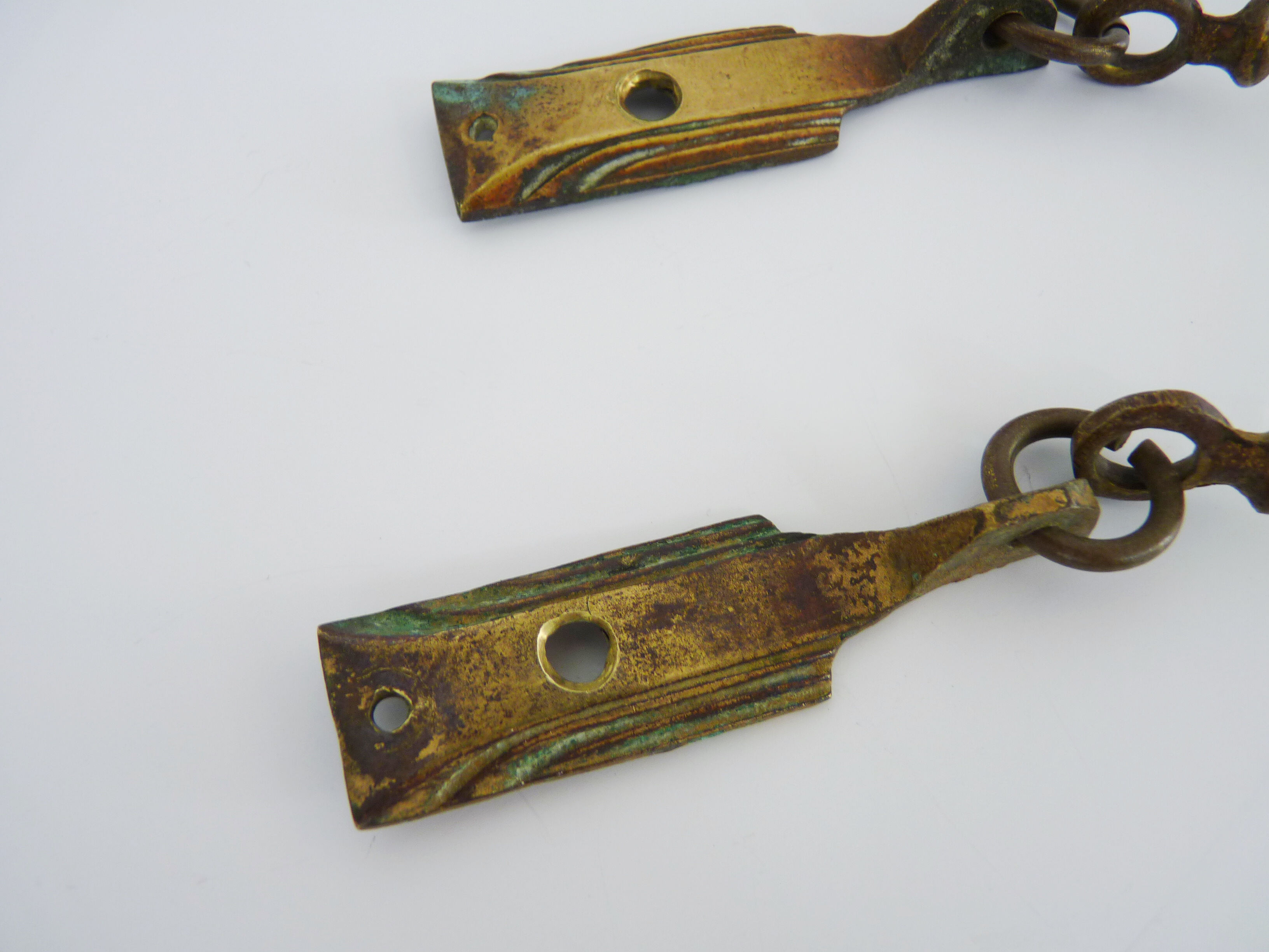Pair of vintage art deco bronze curtains, years 30