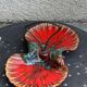 Servant in the shape of an enamelled ceramic shell and forged iron in vintage Vallauris style