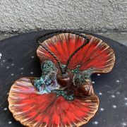 Servant in the shape of an enamelled ceramic shell and forged iron in vintage Vallauris style