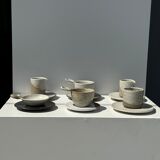 Modular Indonesian ceramic tableware service (6 elements + cups)