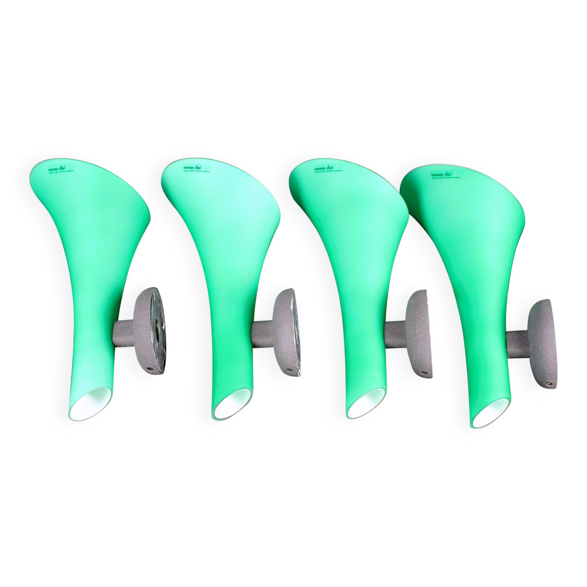 Set of four green Murano glass sconces, by Carlo Nason for "Murano Due", Italy