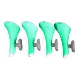 Set of four green Murano glass sconces, by Carlo Nason for "Murano Due", Italy