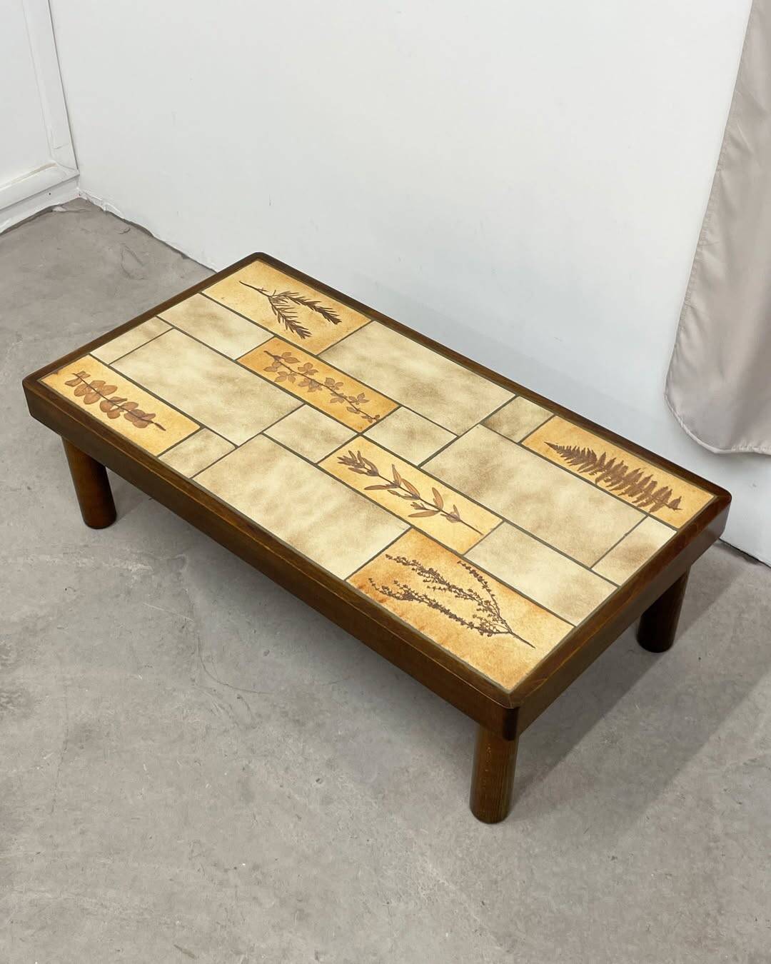 Herbarium ceramic coffee table, circa 1960