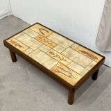 Herbarium ceramic coffee table, circa 1960