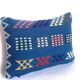woven velvet cushion, very lively thanks to its bright colours.