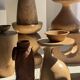 Stool, side table, end table in solid suar wood spheres H50 D39