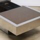 Vintage glass and aluminum bar coffee table, 1970