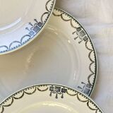 Lot de 6 assiettes dessert faïence ancienne Saint Amandinoise vintage