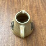 Mid-century German ceramic studio pitcher with owl motif by Heinz Theo Dietz, 1960s.