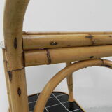 Bamboo serving trolley on castors