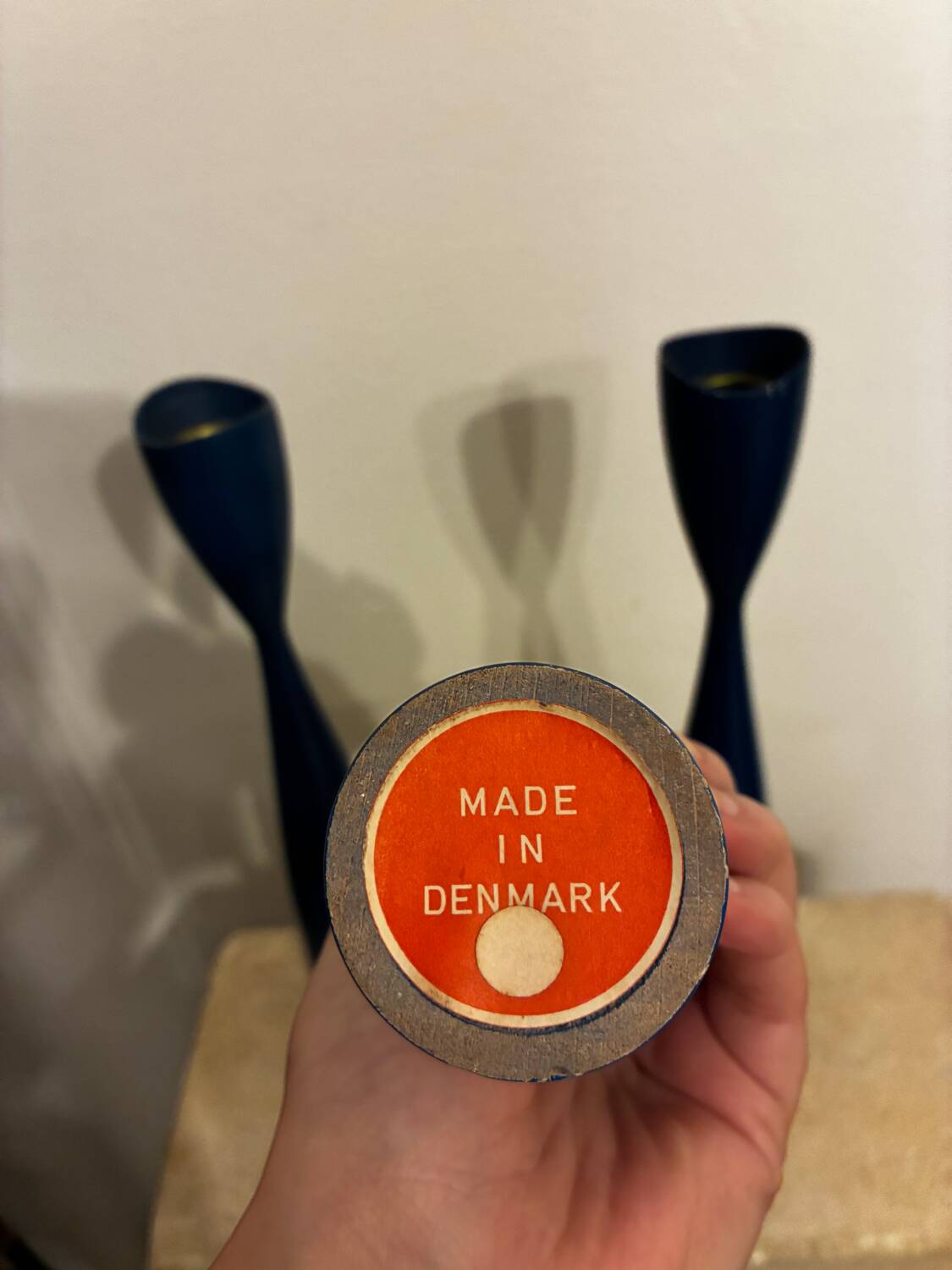 Set of 3 Danish candle holders from the 1950s-60s.