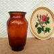 Henkel advertising vase in amber glass years 70 vintage