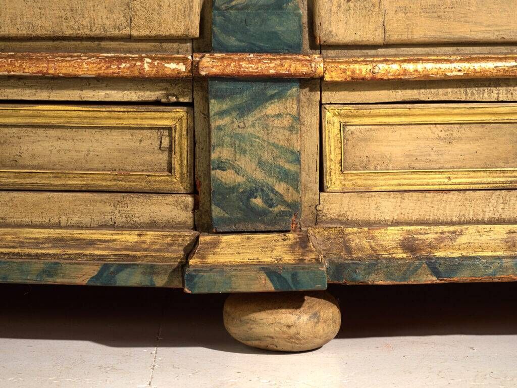 Antique baroque wardrobe painted in pine – Austro-Hungarian Empire, Year 1794