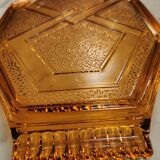 Lot de 2 plats anciens art déco en verre