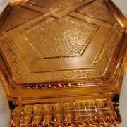 Lot de 2 plats anciens art déco en verre