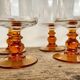 6 verres à pieds ambrés