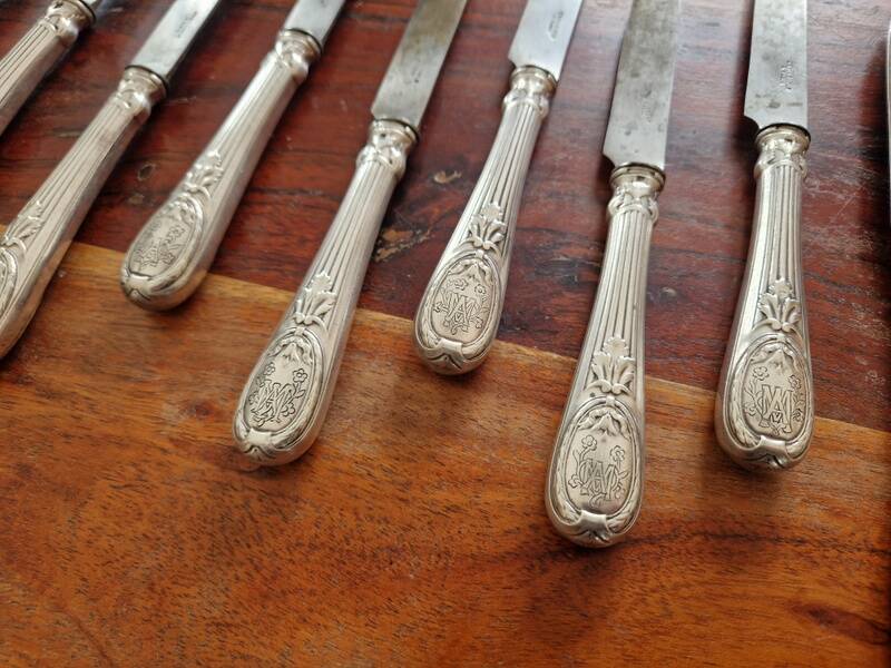 Christofle - Set of 12 dessert knives model Trianon in metal