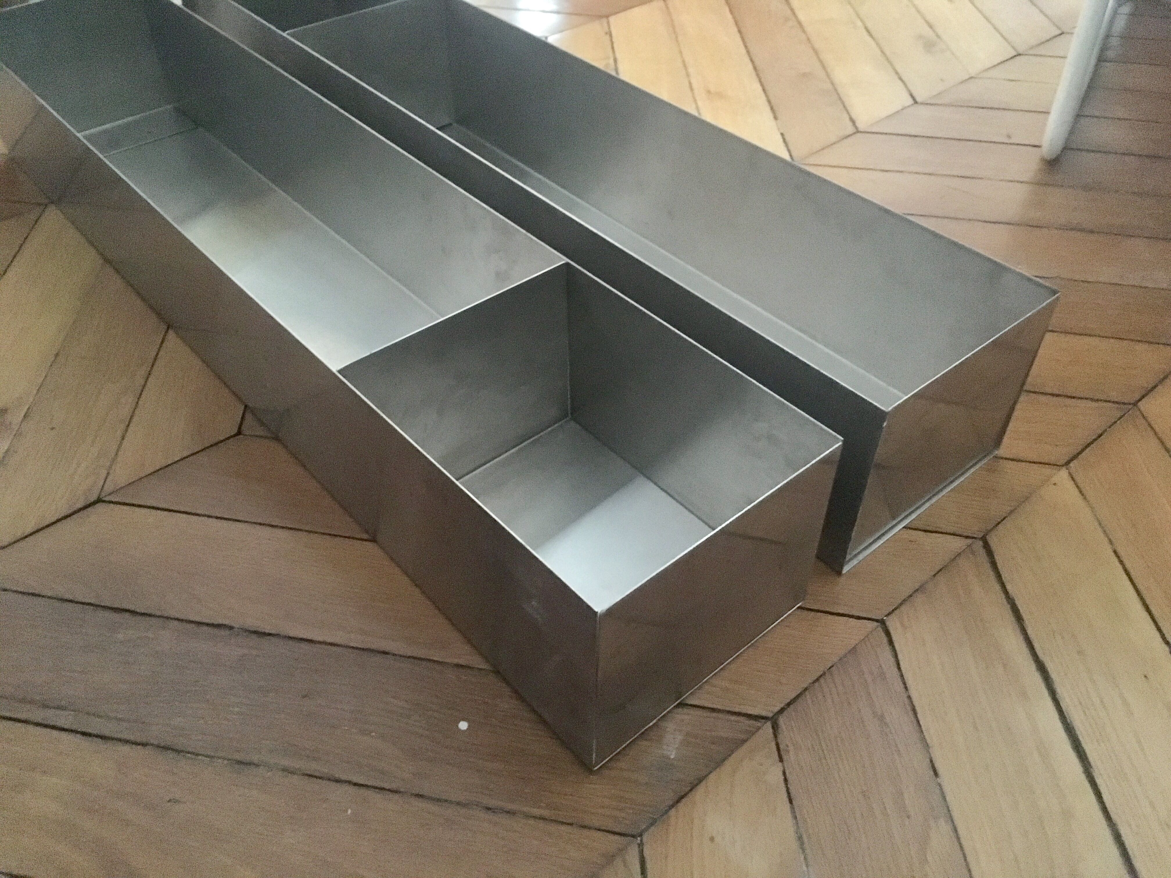 Wall storage space in stainless steel industrial steel designer