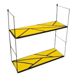 string shelf H60 x W48 x D17 Yellow color geometric vintage iron