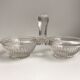 30s moulded glass salt shaker / salt pan