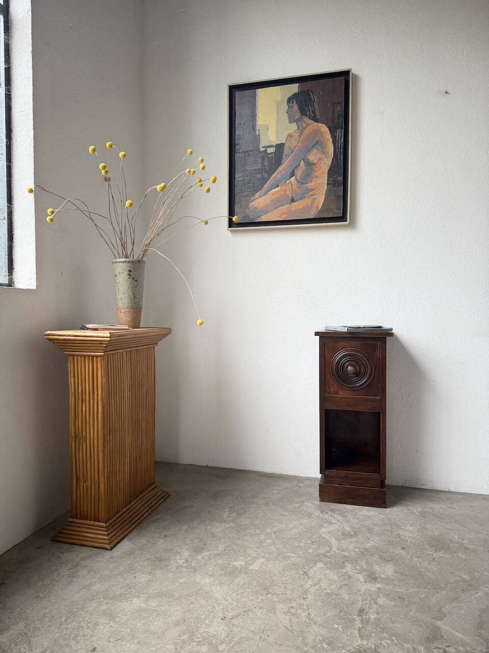 Dudouyt bedside table, oak, 1940.