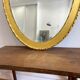 XXth oval mirror, gilded wood trumeau, beveled ice, vintage medallion mirror