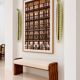 Brutalist Style Sculptural Oak Supports and Ivory Bouclé Upholstery Bench,
