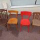 Set of 8 mismatched wooden bistro chairs - vintage