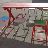 Brewery table and 6 stools