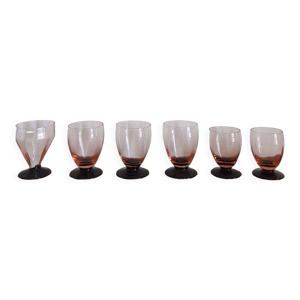 Lot de 6 verres art deco ancien