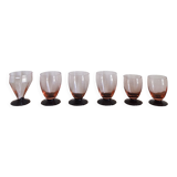 Lot de 6 verres art deco ancien  bicolores