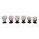 Set of 6 two-tone old art deco glasses