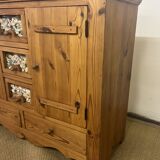 Commode en pin massif vintage
