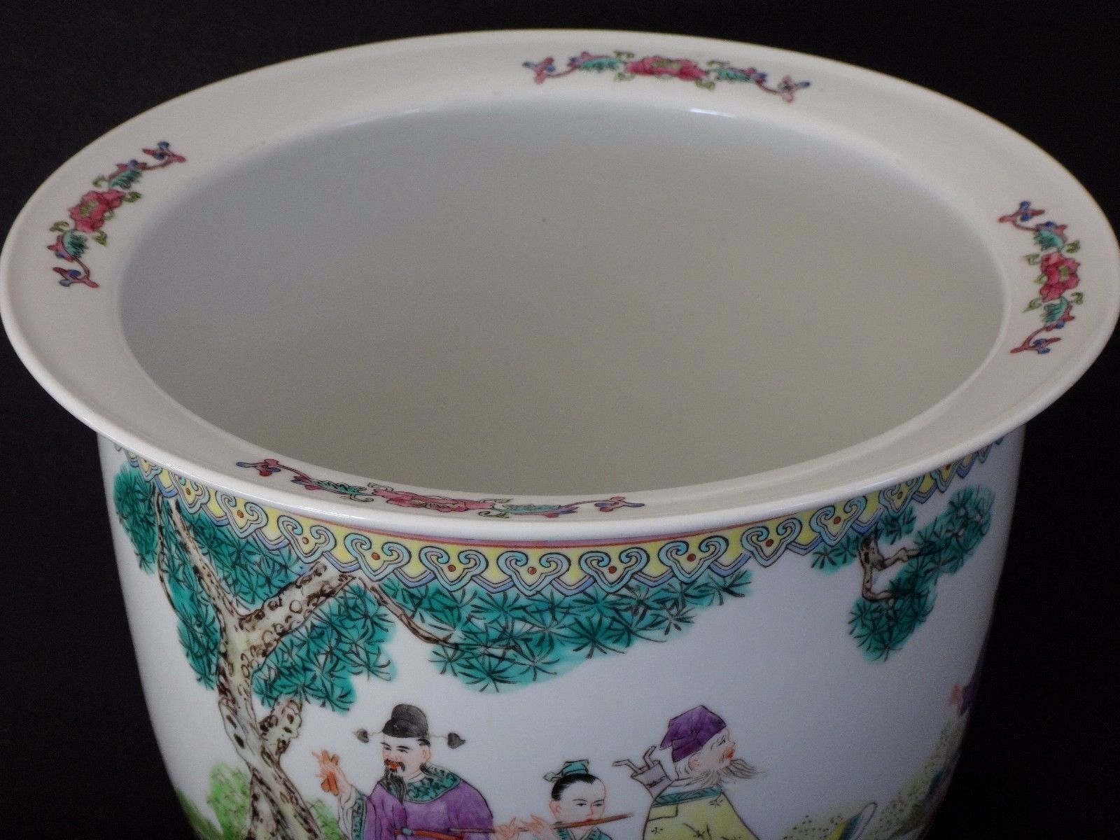 Cache pot chinois famille rose vase Chine porcelaine début XXème